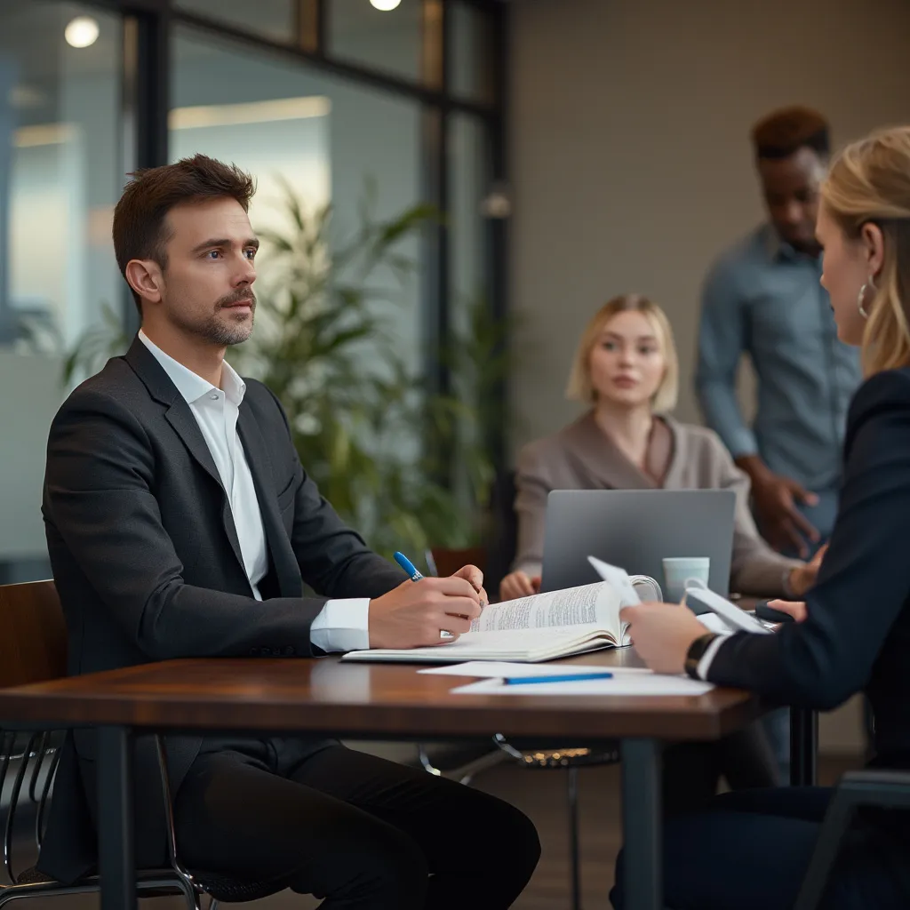 Consultant StratégiePro en réunion avec un client